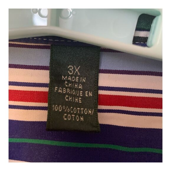 Lauren Ralph Lauren Women's Blouse 3 XL Multi Color Stripes Long Sleeve Cotton - Picture 12 of 13